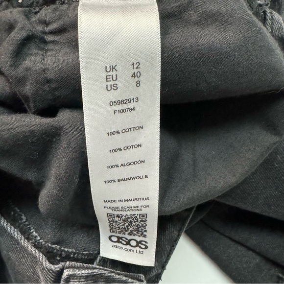 ASOS Raw Hem Denim Skirt in Washed Black Size: 8 (UK 12) - Picture 4 of 10